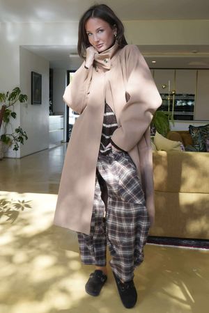 Sonn Funnel Neck Coat Camel